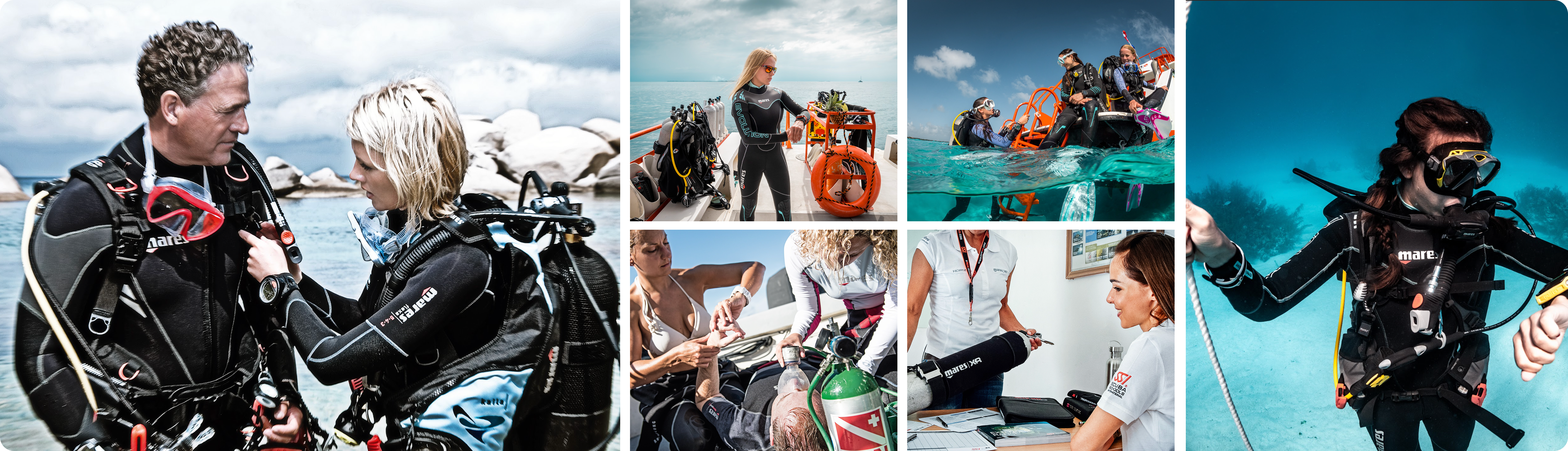 SSI Divemaster training collage