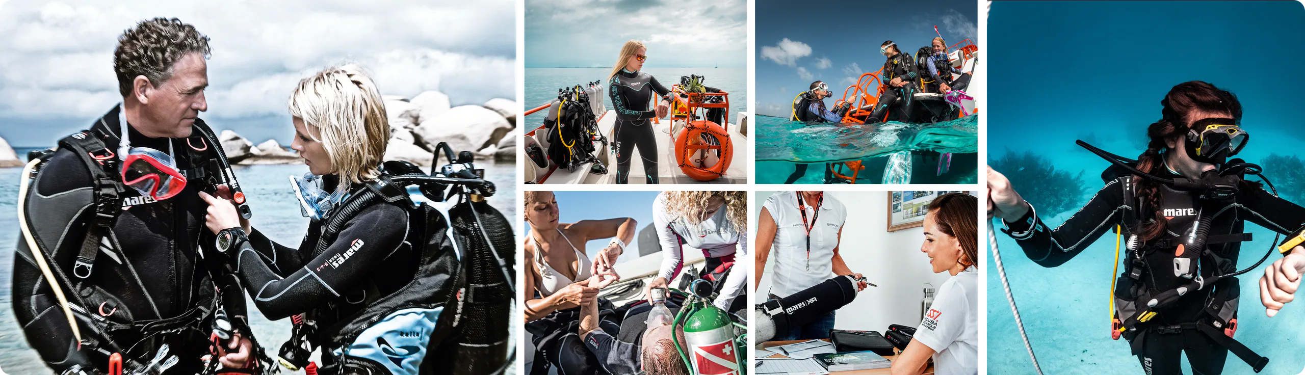 SSI Divemaster training collage